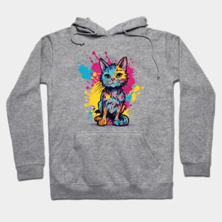 Colorful Cat Graffiti: A Playful and Vibrant Urban Art Design Hoodie